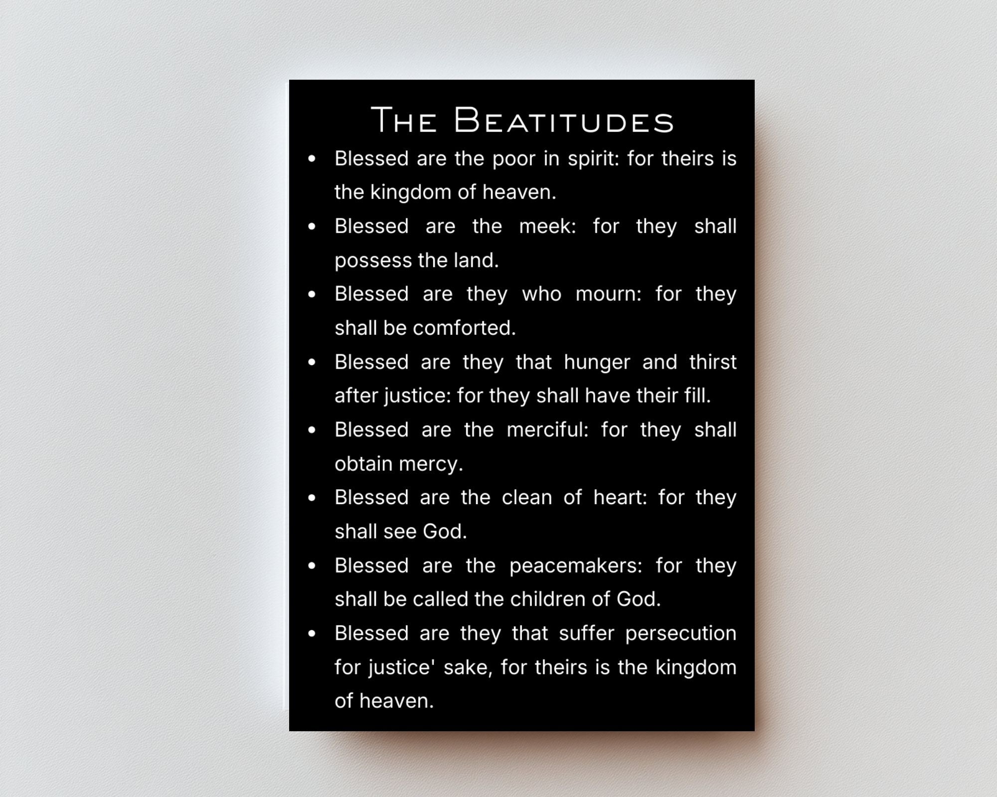 CLASSIC VERSION The Beatitudes — Premium Metal Holy Card