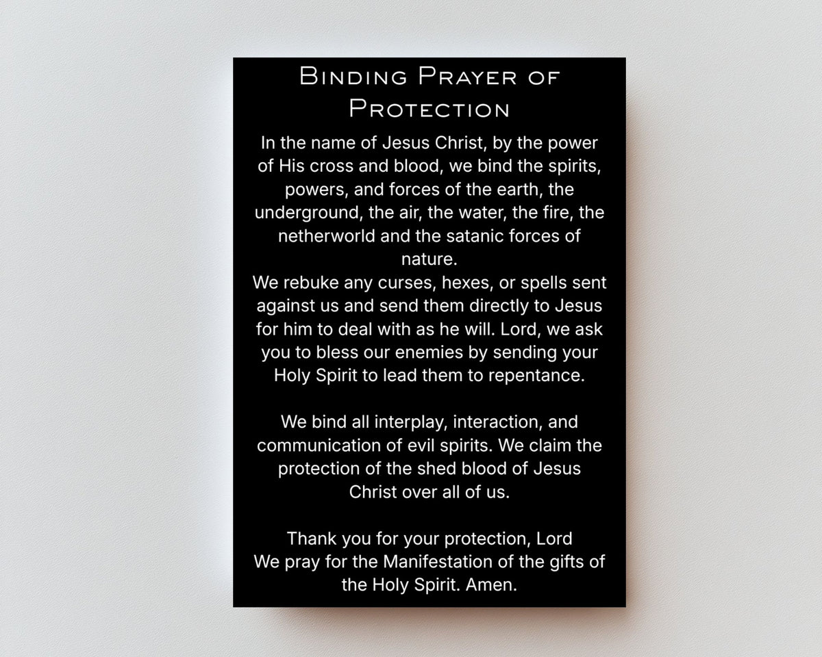 CLASSIC VERSION Binding Prayer of Protection — Premium Metal Holy Card