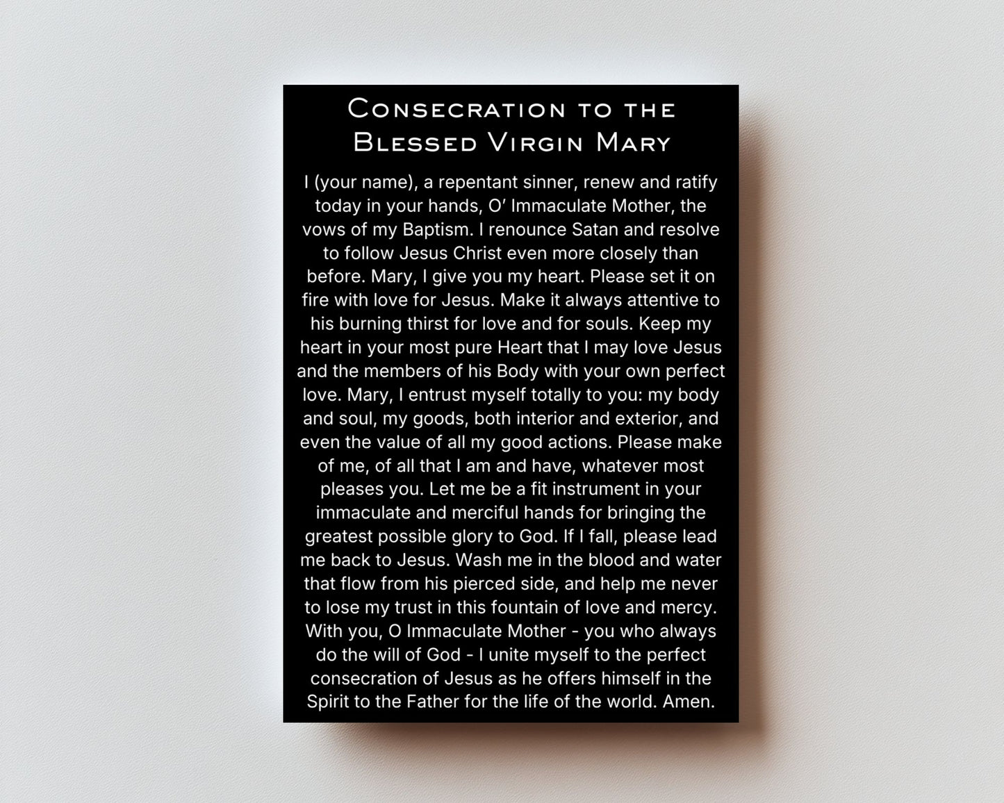CLASSIC VERSION Consecration the the Blessed Virgin Mary- PREMIUM METAL