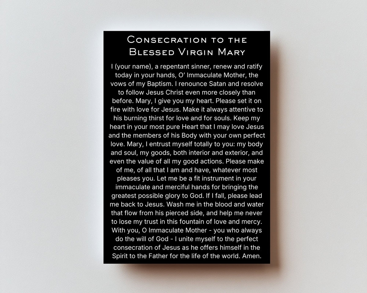 CLASSIC VERSION Consecration to the Blessed Virgin Mary — Premium Metal Holy Card