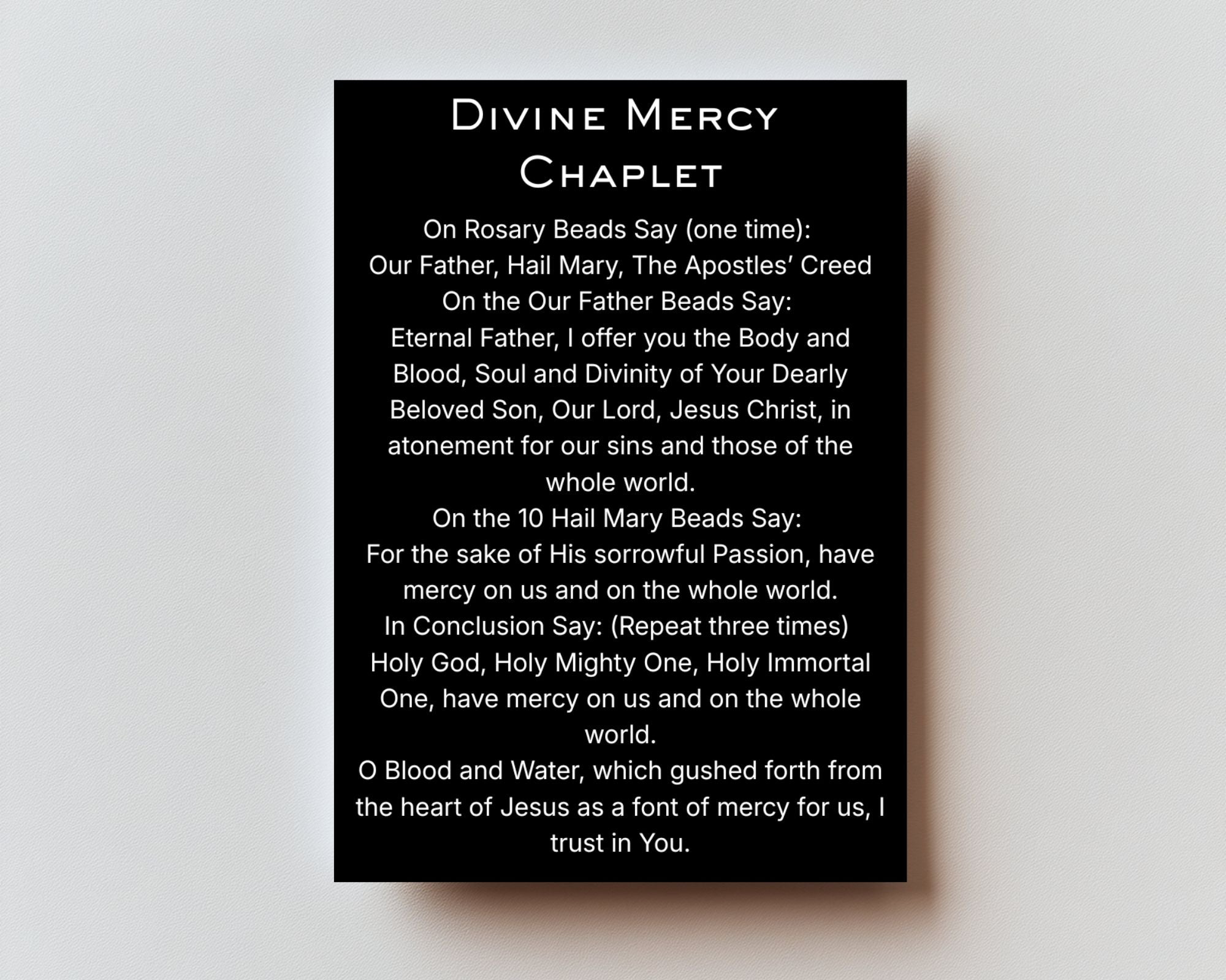 CLASSIC VERSION Divine Mercy — Premium Metal Holy Card