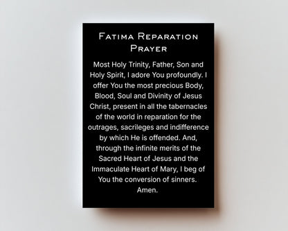 CLASSIC VERSION Fatima Reparation Prayer -  PREMIUM METAL