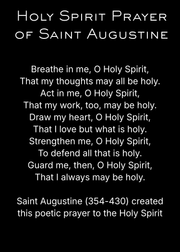 CLASSIC VERSION Holy Spirit Prayer of Saint Augustine — Premium Metal Holy Card