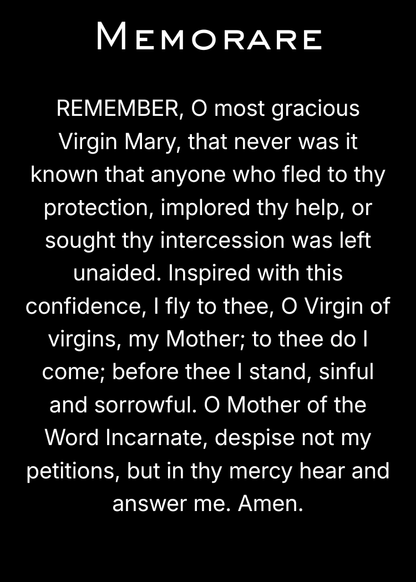 CLASSIC VERSION Memorare- PREMIUM METAL
