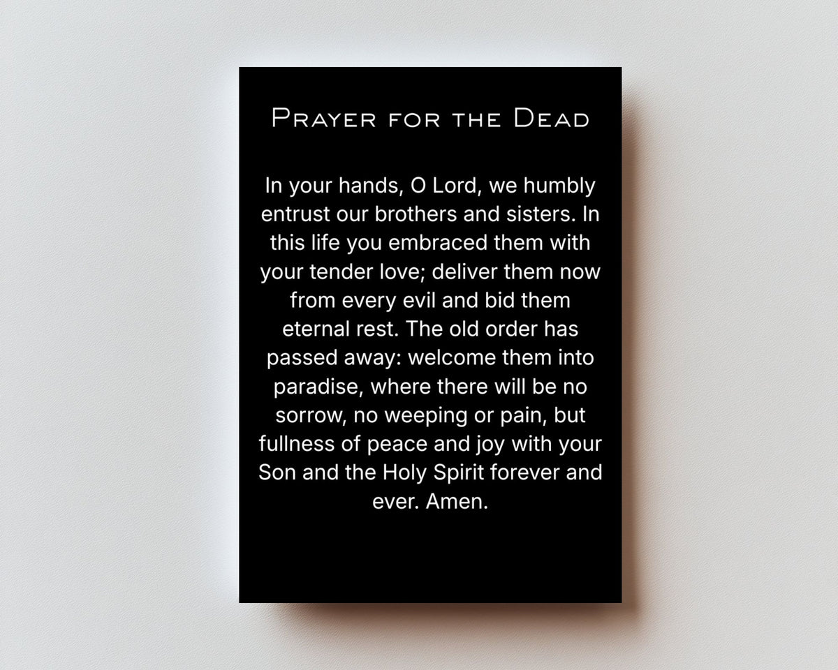 CLASSIC VERSION Prayer in Preparation for Death — Premium Metal Holy Card