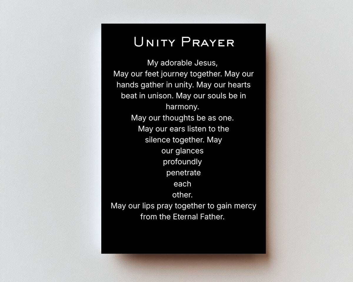 CLASSIC VERSION Unity Prayer — Premium Metal Holy Card