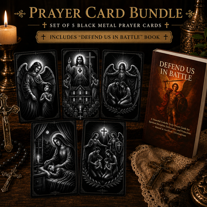 5 Metal Card Catholic Family Prayer Bundle and FREE GIFT