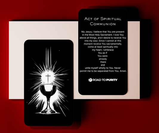 Spiritual Communion Holy Card - PREMIUM METAL