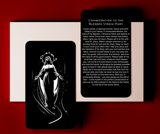 Consecration to the Blessed Virgin Mary Holy Card - PREMIUM METAL