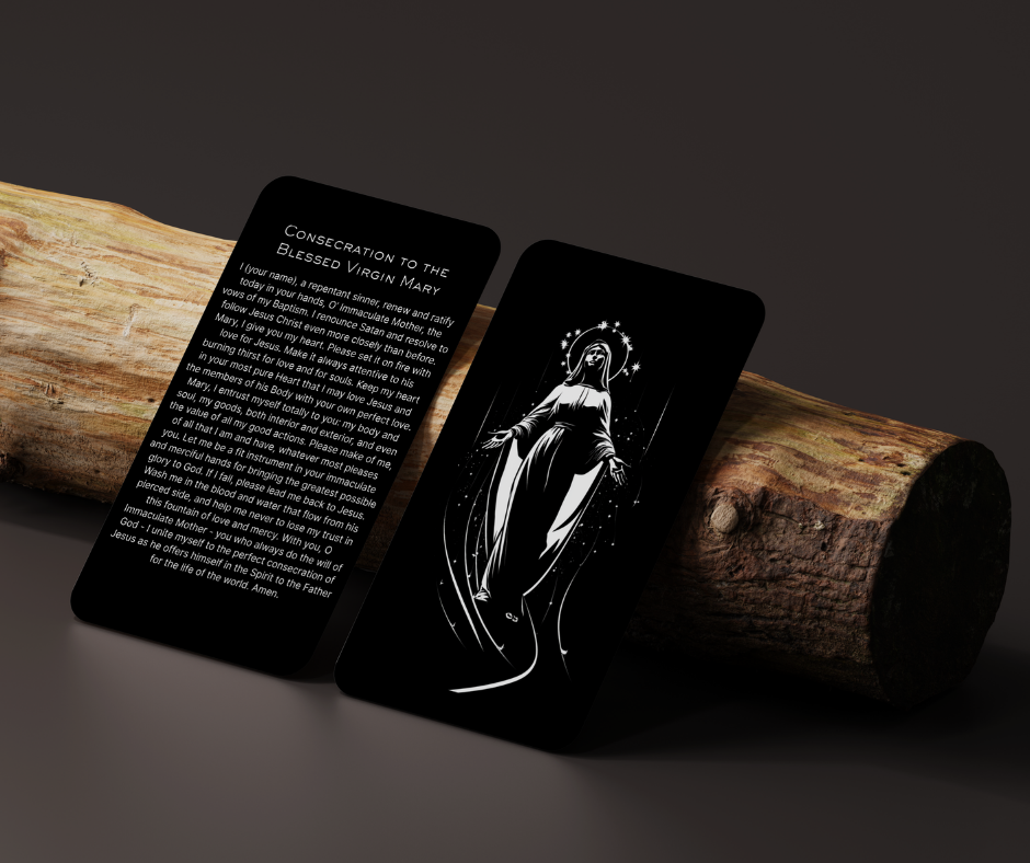 Consecration to the Blessed Virgin Mary Holy Card - PREMIUM METAL