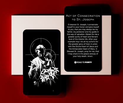 Act of Consecration to St. Joseph Holy Card - PREMIUM METAL