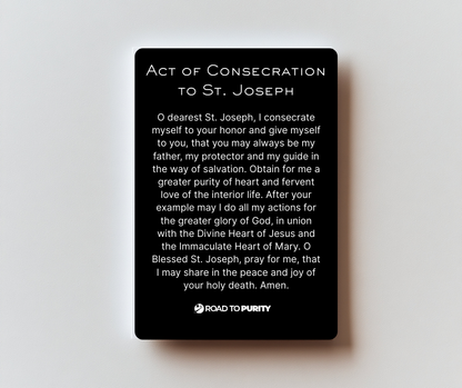 Act of Consecration to St. Joseph Holy Card - PREMIUM METAL