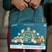 Christmas Nativity Shaped Floor Puzzle with Sparkle Accents