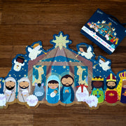 Christmas Nativity Shaped Floor Puzzle with Sparkle Accents