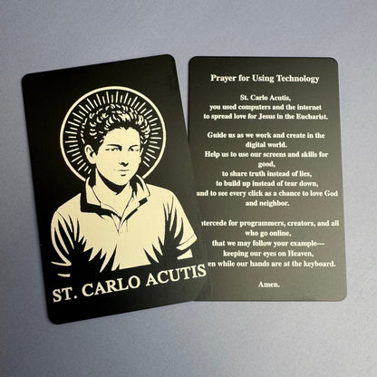 Premium Metal St. Carlo Acutis Holy Card
