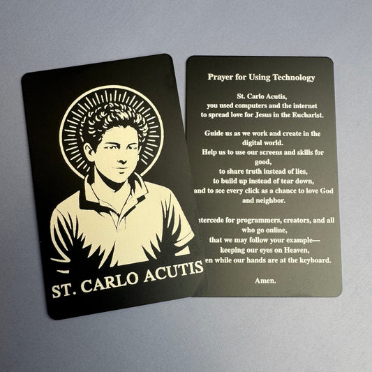 Premium Metal St. Carlo Acutis Holy Card