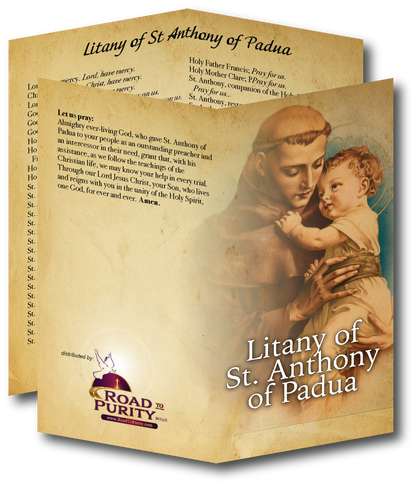 Litany of St Anthony of Padua  - Prayer Card / 3" x 6" folded