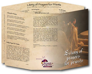 NEW! Litany of Prayers for Priests  - Prayer Card / 3" x 6" folded (c)