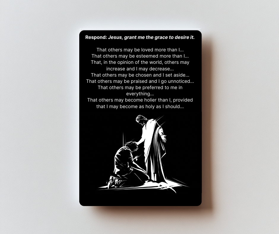 Litany of Humility Holy Card - PREMIUM METAL