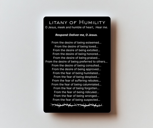 Litany of Humility Holy Card - PREMIUM METAL