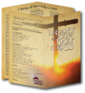 NEW! Litany of the Holy Cross  - Prayer Card / 3" x 6" folded (c)