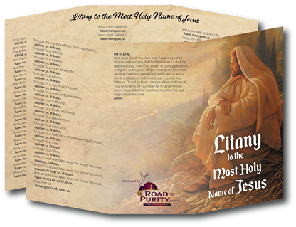 Litany to the Most Holy Name of Jesus  - Prayer Card / 3" x 6" folded