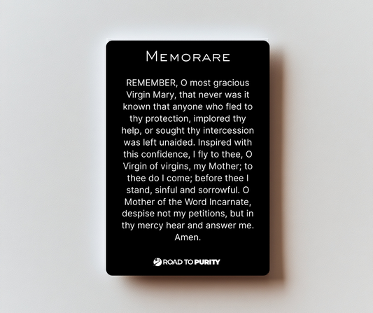 Memorare Holy Card - PREMIUM METAL