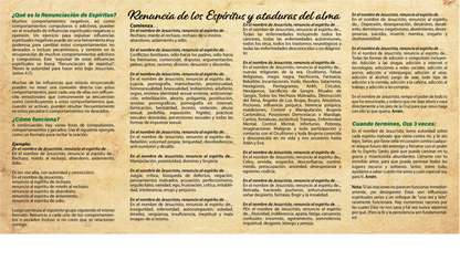 Renunciation of Spirits and Soul Ties - Prayer Card -SPANISH (c)