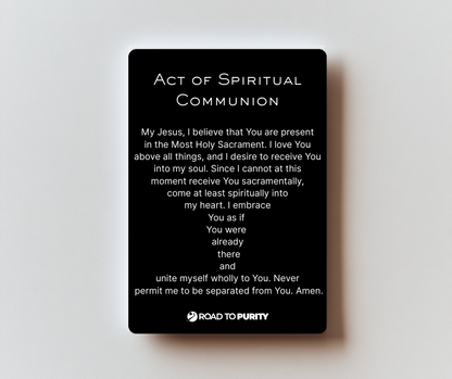 Spiritual Communion Holy Card - PREMIUM METAL
