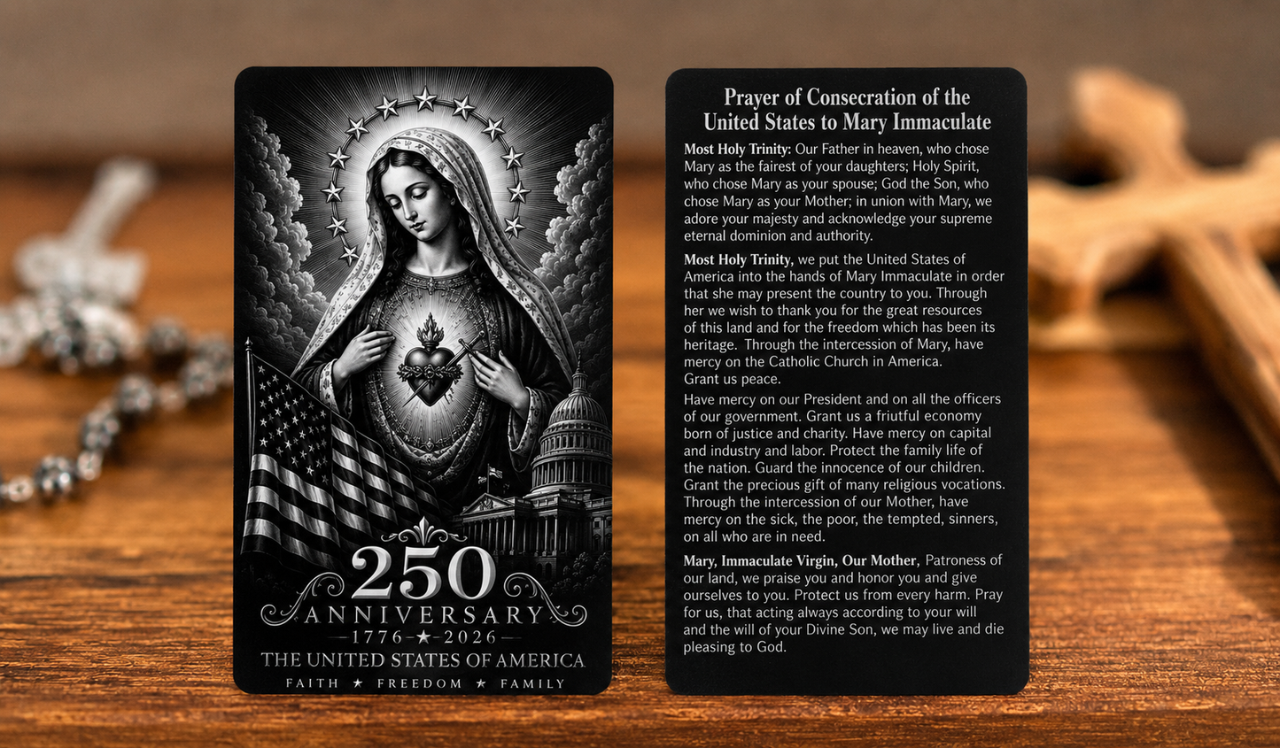 250th Anniversary Consecration Cards (2 card set) – PREMIUM METAL