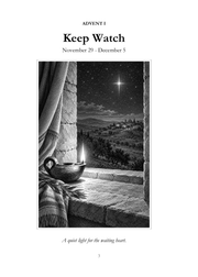 A Heart Made Ready interior page 3: Advent I: Keep Watch — illustrated opening