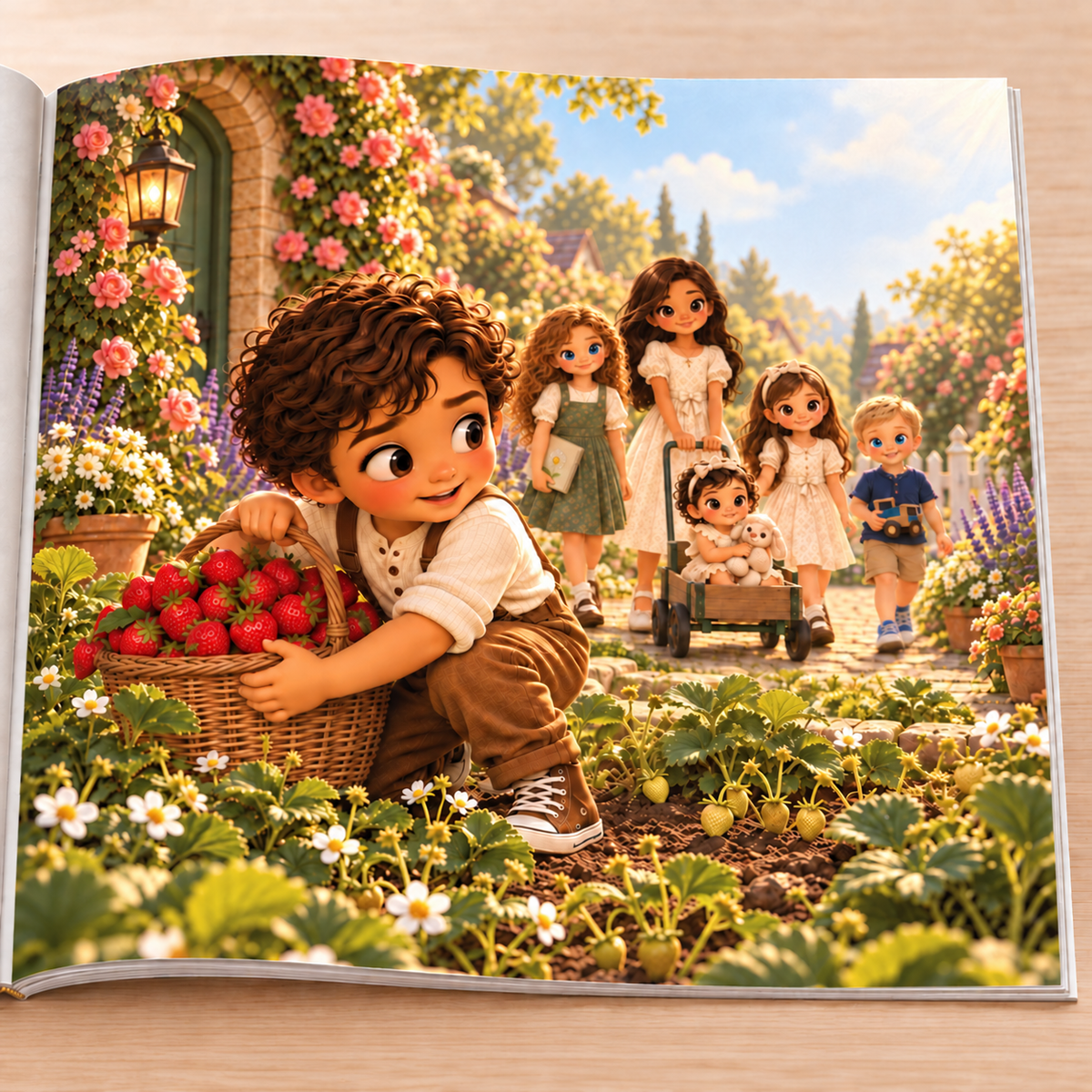 Augustine and the Grabbing Vine — gathering page in a thin softcover book mockup
