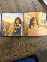 Interior pages from Avery and the Storm of Worries showing prayer, peace, and trust in God