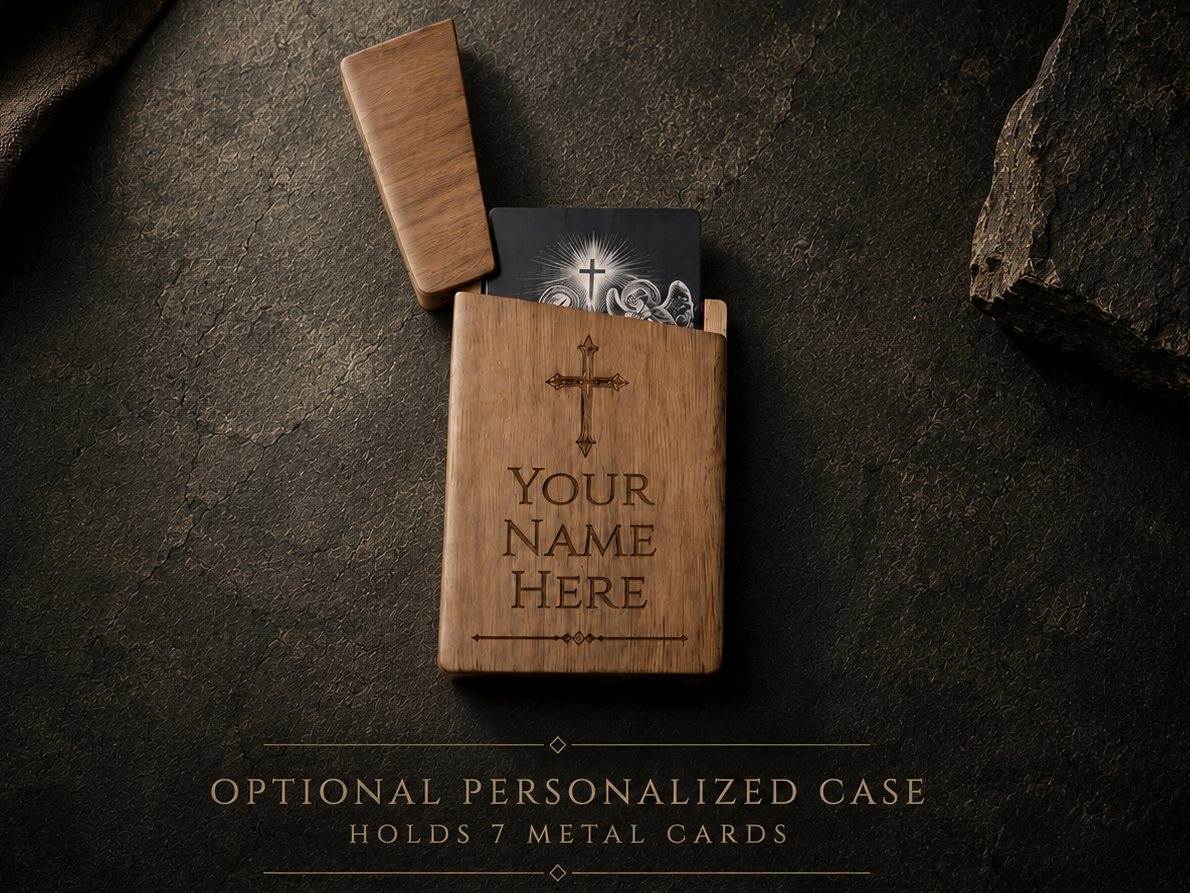 Personalized Wooden Metal Holy Card/ Business Card Case
