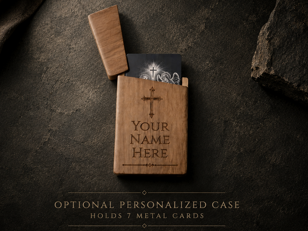 Personalized Wooden Metal Holy Card/ Business Card Case