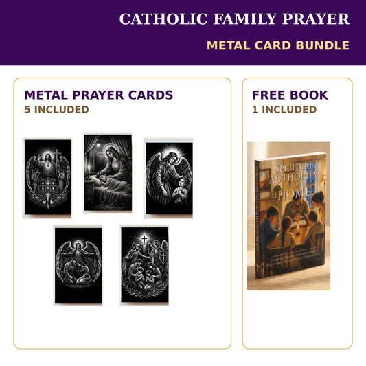 Catholic Family Prayer Metal Card Bundle