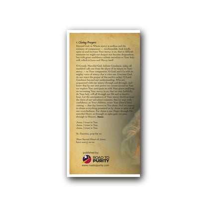 Chaplet of Divine Mercy - Prayer Card / 3x 6" folded — back