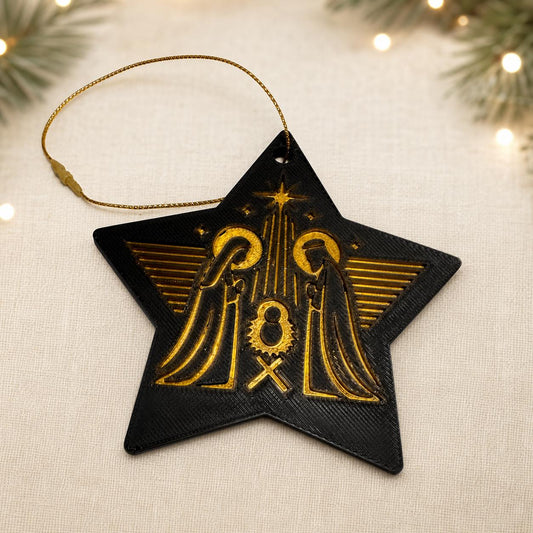 Nativity Scene Star Christmas Ornament