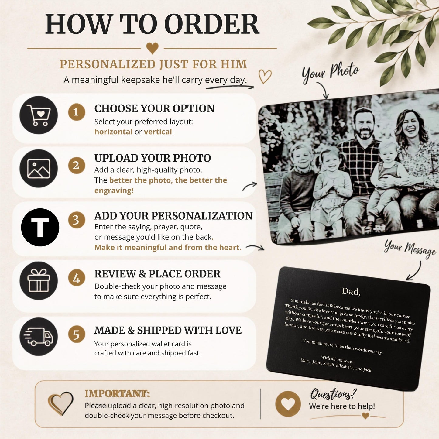 Custom Family Photo Wallet Card