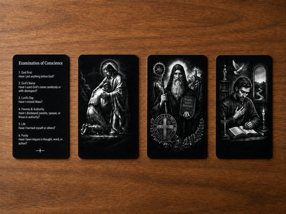 Confession & Mass Toolkit - 7 Premium Metal Holy Cards