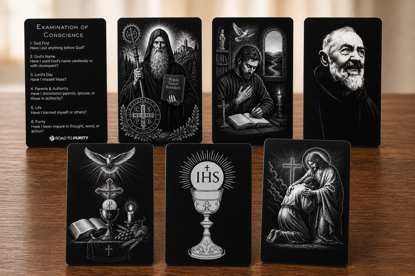 Confession & Mass Toolkit - 7 Premium Metal Holy Cards