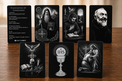 Confession & Mass Toolkit - 7 Premium Metal Holy Cards
