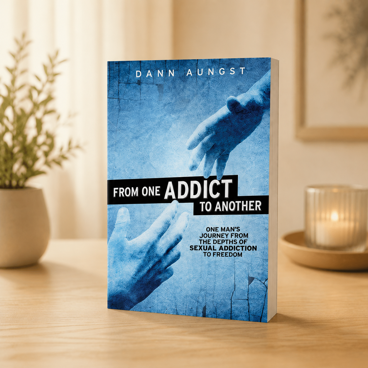 From One Addict to Another — standing home mockup
