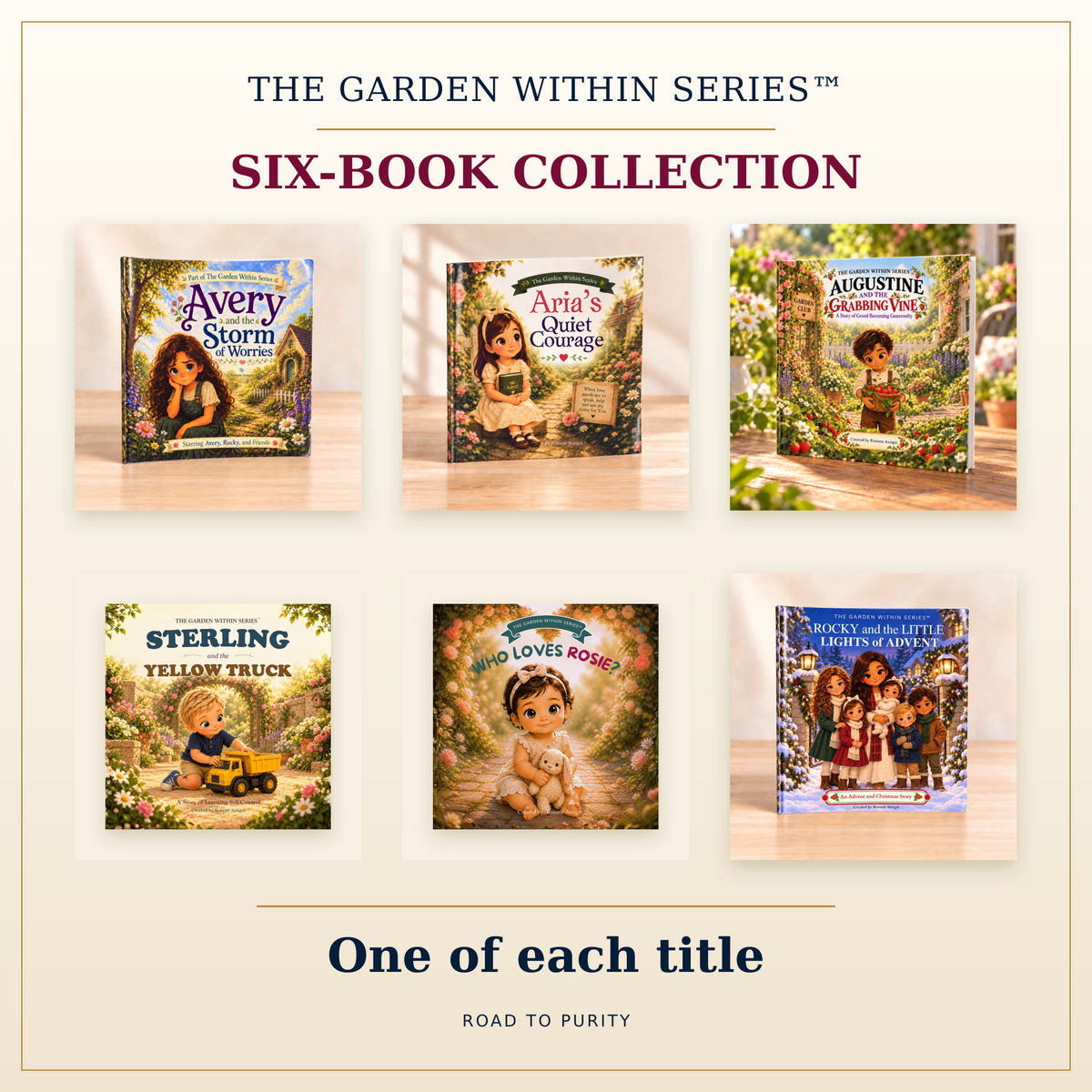 The Garden Within six-book collection: Avery, Aria, Augustine, Sterling, Rosie and Rocky — one of each title.