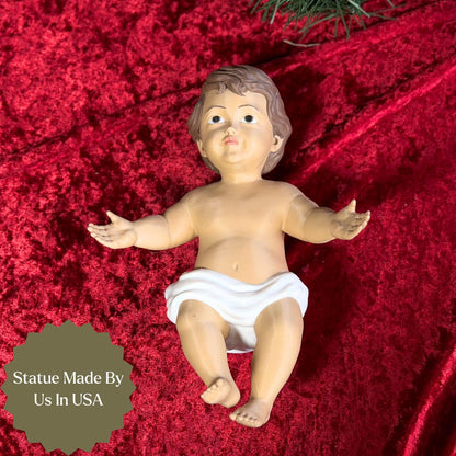 Nativity Scene Decoration Christmas Figurine Handmade Religious Decor Baby Jesus Statue Manger Straw Display Holy Family Gift New Parent