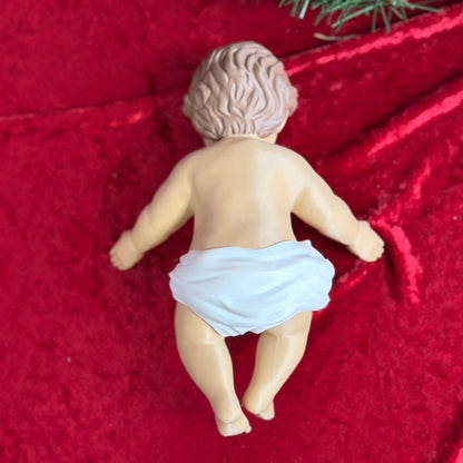 Nativity Scene Decoration Christmas Figurine Handmade Religious Decor Baby Jesus Statue Manger Straw Display Holy Family Gift New Parent