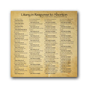 Litany in Response to Abortion  - Prayer Card / 3" x 6" folded — inside