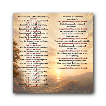 Litany of Humility - Prayer Card — inside