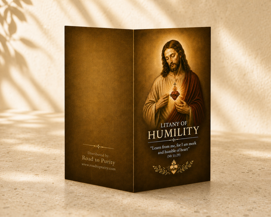 Outside of the Litany of Humility folded prayer card