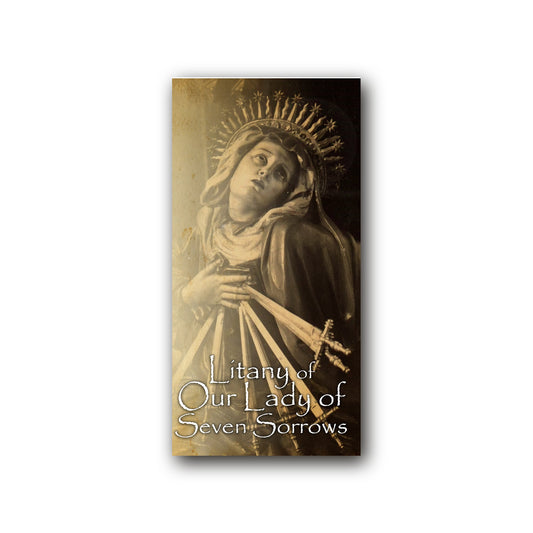 Litany of our Lady of Seven Sorrows  - Prayer Card / 3" x 6" folded — front